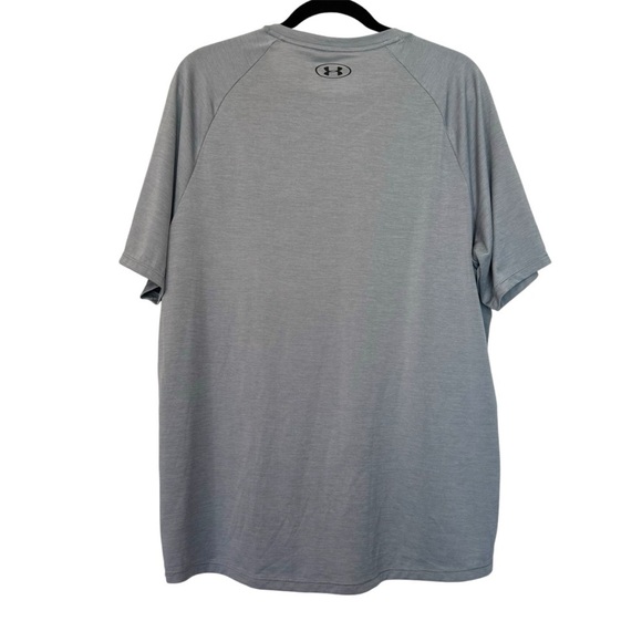 Under Armour The Tech Tee HeatGear Gray & Black V-Neck Shirt - Picture 3 of 4